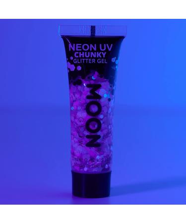 Neon UV Purple Glitter Gel - 12ml | Face & Body Chunky Glitter | Waterproof Formula - Buy Online on GoSupps.com