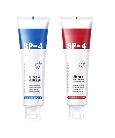 Sp-6 Ultra Whitening, Sp 6 Toothpaste, Sp - 6 Ultra Whitening Toothpaste, Deep Cleaning Care Toothpaste, Sp 6 Probiotic Whitening Toothpaste, Fresh Breath (Color : Blue+red)