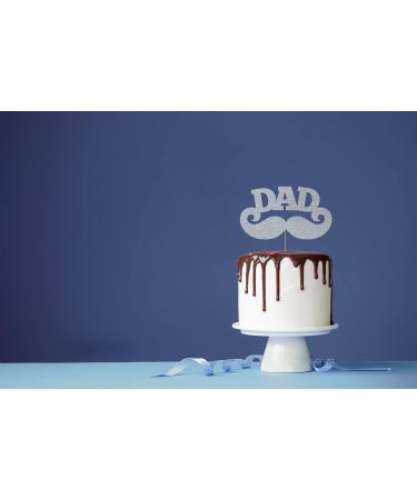 Cakeshop Fathers Day Glitter Cake Topper Fathers Day Cake Topper Decoration Dad Moustache - Double Sided 400gsm Glitter Card Choice 14 of Colours and Loads of Styles | Gold - Buy Online on GoSupps.com