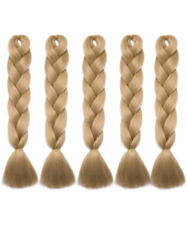 Jumbo Braiding Hair Extensions Colorful Synthetic Hair for DIY Crochet Box Braids Ombre 1Pc 24inch Ash Blonde - Buy Online on GoSupps.com
