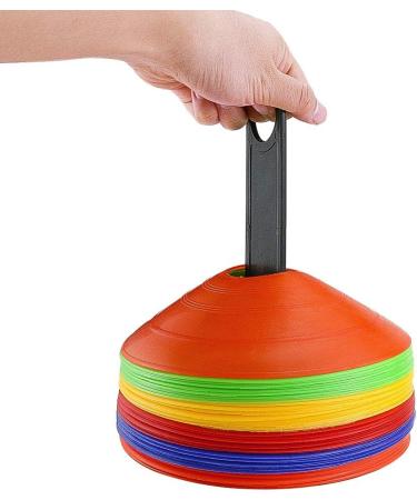 Faxco 50 Pcs Soccer Cones with Holder - Field Cone Markers for Football Training - Outdoor Sports Games Supplies (5 Colors) - Buy Online on GoSupps.com