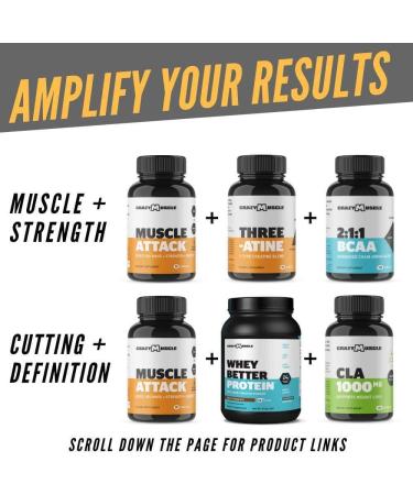 Crazy Muscle Powerful Keto Friendly DHEA Supplement: Muscle Attack is a Booster for Men and Women to Increase & Maintain Test Levels and Prevents Side Effects - Bodybuilding Supplements - 90 Tablets - Buy Online on GoSupps.com
