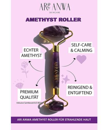 ARI ANWA Skincare Amethyst Roller | 100% Natural Healing Crystal for Anti-Aging & Radiant Skin - Buy Online on GoSupps.com