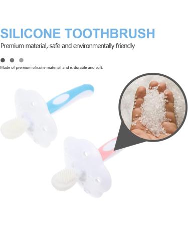 Gleavi 2 Sets Baby Toothbrush Cleaning Accessories | Handheld Cleaner for Children's Teeth | Milk Teeth Detergent | Pink - Buy Online on GoSupps.com