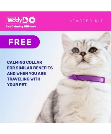 TeddyDo Calming Diffuser for Cats | UK Plug-In Starter Kit with Free Calming Collar | 48ml | Reduce Spraying & Scratching - Buy Online on GoSupps.com