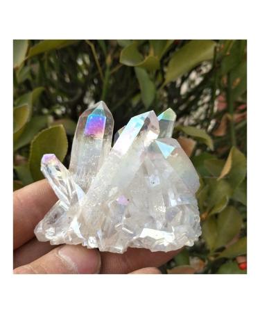 Health & Household Natural White Angel Aura Crystal Cluster Electroplating Titanium Coating Quartz Cluster Stone Home Goods