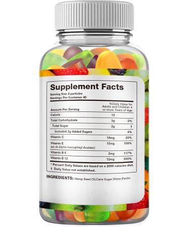 Organic Hemp Gummies - 1-Pack Extra Strength for Stress, Anxiety, Sleep, Pain, Inflammation - Vegan Candy with Calming Mood and Focus Benefits - 80 Count - Buy Online on GoSupps.com