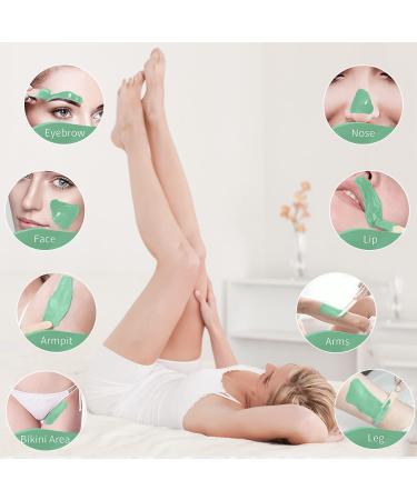 Showvigor Hard Wax Beads for Hair Removal - 4 Colors, 4 Bags - Brazilian Bikini Face Body Legs Back At Home - Blue Pearl Beads - 400g with 10 Wax Sticks - Buy Online on GoSupps.com