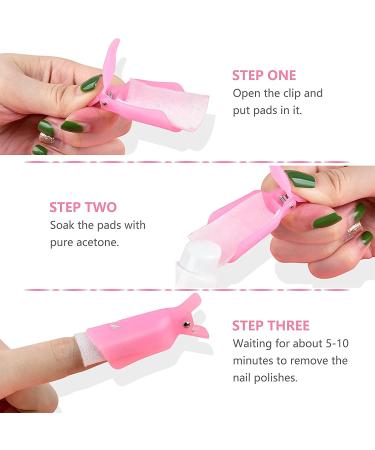 TsMADDTs Acrylic Nail Soak Off Clips - 30pcs Reusable Gel Nail Polish Remover Clips in Pink, Purple, White | Nail Clips for Polish Removal - Buy Online on GoSupps.com