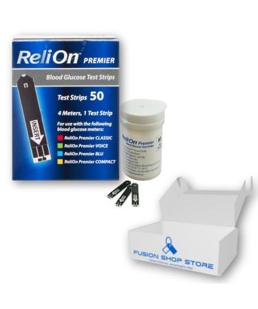 Relion Premier Test Strips 50 ct (1) Boxed by Fusion Shop Store