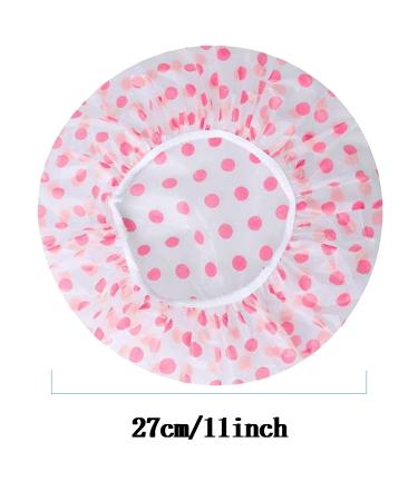 Waterproof EVA Plastic Shower Caps - Set of 3 Polka Dot Pattern Bath Caps for Women - Reusable Elastic Hair Protection - Buy Online on GoSupps.com