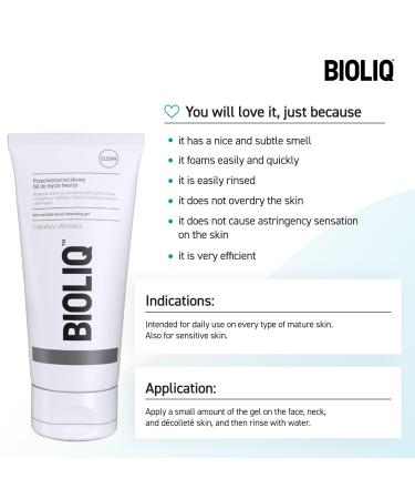 Bioliq - Clean Anti-Wrinkle Facial Cleansing Gel with Marigold Extract and Hyaluronic Acid - Hydration Wrinkle Prevention Skin Firming - 125 ml - Buy Online on GoSupps.com
