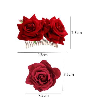 4pcs Rose Hair Clips for Women | Elegant Hair Accessories for Weddings & Flamenco Dancers - Buy Online on GoSupps.com