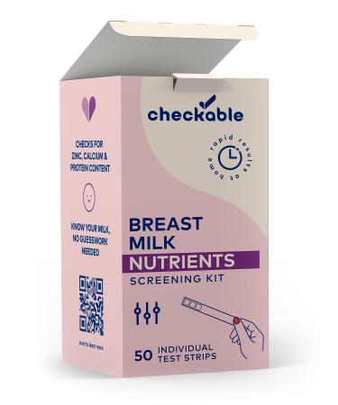 Checkable Breast Milk Nutrition Screening Strips Quick Results Breast Milk Screening Kit for Zinc Calcium and Protein Content - 50 Count