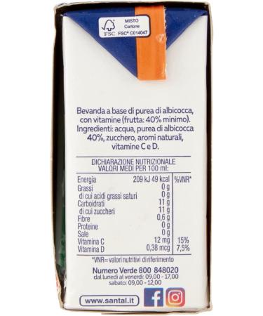 Parmalat Santal Albicocca Set of 6 apricot juice Fruit juice Refreshing drink Brik 3 x 200 ml - Buy Online on GoSupps.com