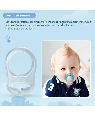 Buy TSTFADAC Silicone Button Ring 2-Piece Pacifier Adapter & Chain | Silicone Baby Dummy Holder Clip | Best Silicone Pacifier Ring for Moms (White) - Buy Online on GoSupps.com
