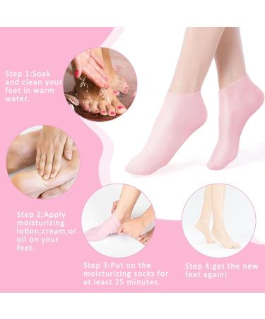 HDKAJL 2 Pairs Silicone Moisturising Socks Silicone Feet Moisturiser Meia de Silicone Silicone Socks for Women Suitable for Foot Peel Mask Athletes Foot Treatment Preventing Nutrient Loss - Buy Online on GoSupps.com