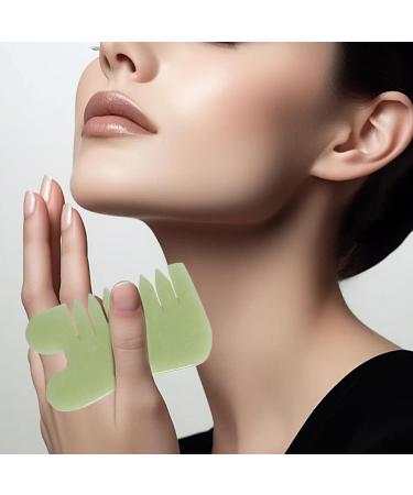 Natural Jade Gua Sha Comb Set - 4 Pcs Scalp Massager for Stress Relief | Smooth Jade Kamm for Head Face Hand & Leg Gifts - Buy Online on GoSupps.com