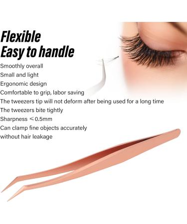 Sonew Eyelash Tweezers Stainless Steel Ergonomic Extension Tool for Eyelashes and Makeup Precision Clamping Rose Gold (Short Oblique Tweezer) Sonewz8a6i5ospc-12 - Buy Online on GoSupps.com
