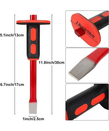 CYEAH 12 Inch Heavy Duty Masonry Chisel Set  4 PCS Chisels Set with Hand Protection  2 PCS Flat Chisel & 2 PCS Pointed Chisel for Concrete/Mason/Stone Demolishing Carving Splitting Breaking - Buy Online on GoSupps.com