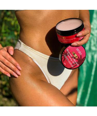 Extreme Dark Intensive Tanning Gel - Pomegranate & Carrot Gold Shimmer for Outdoor Sun - Fast Dark Tan Butter with SPF 0 - 200g - Buy Online on GoSupps.com