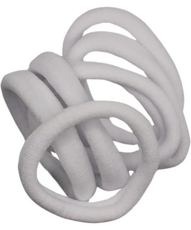 White Jersey Endless Snag Free Hair Bobbles Hair Elastics Hair Bands for Women Girls by Glitz4Girlz - Buy Online on GoSupps.com