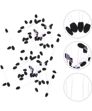FOMIYES Silicone Lip Scrubber 100pcs Eye Shadow Stick Silicone Makeup Brush Dual Side Eyeshadow Eyeshadow Sticks Girl Tool 7.5x0.5cm Black - Buy Online on GoSupps.com