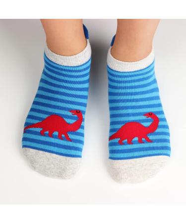 Cotton Day Kids Boys Ankle Low Cut Athletic Socks | Fun Dinosaur Camo Pirate Design | Cushion Sole | Size 6-8 Years - Buy Online on GoSupps.com