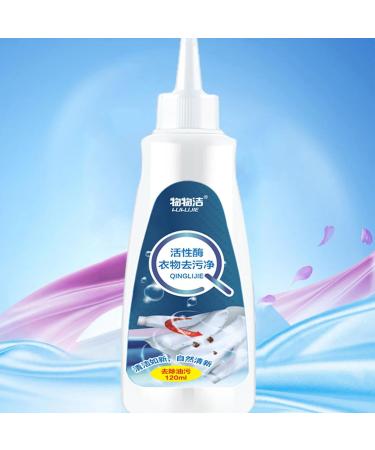1/2PCS Active Enzyme Laundry Stain Remover - White Shirt Clothes Stain Remover 120ml Multifunctional Gentle All-Purpose Active Enzyme Stain Cleaner White 1pcs - Buy Online on GoSupps.com