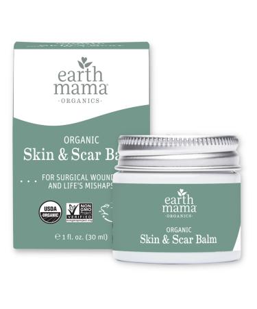Earth Mama Organic Skin & Scar Balm | Comforts & Reduces Appearance of Scars for Surgical Wounds + Pregnancy Stretch Marks  1 Fl Oz 1 Fl Oz (Pack of 1)