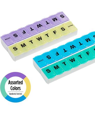 EZY DOSE Weekly 14-Day Pill Case | BPA Free Medicine Planner & Vitamin Organizer with Easy-to-Open Large Snap Compartments | International Shipping Available - Buy Online on GoSupps.com