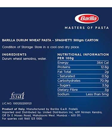 Buy Barilla Spaghetti Noodles n. 5 - 8 Pack (8 x 500g) | Premium Italian Pasta for International Shipping - Buy Online on GoSupps.com