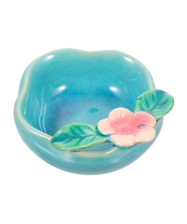 Clispeed 1stk aromatherapy bowl essential oil oil burner bowl made of ceramic jewelry tablet plate with ethereal oils holder for essential oils cosmetics shell with essential oils blue 8.5x8cm