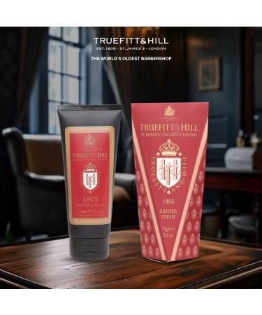 Truefitt & Hill 1805 Shaving Cream Tube - Premium Glycerin Formula for Smooth Glide & Hydration - Luxurious 2.65 oz Shave Cream - International Shipping Available - Buy Online on GoSupps.com