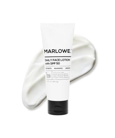 MARLOWE. No. 128 Men's Facial Lotion with Sunscreen SPF 50 3.4 oz Oil-Free Lightweight Daily Face Moisturizer for Men Includes Natural Extracts to Hydrate Nourish & Soothe Facial Moisturizer w SPF