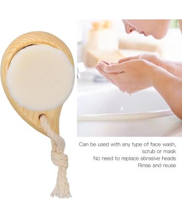 Soft Fiber Beech Handle Facial Cleanser Brush - Eco-Friendly Manual Wooden Face Cleaning Tool for All Skin Types - Buy Online on GoSupps.com