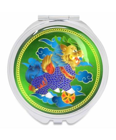 Feng Shui Abundance Pill Boxes with Chi Lin Chinese Wisdom Amulet Wealth Porsperity Success Good Luck Pill Boxes W5447 Green