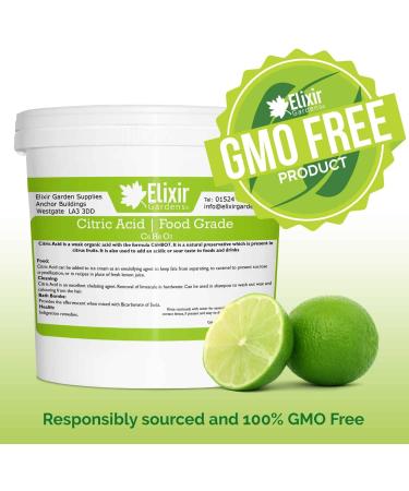 Elixir Gardens Citric Acid Fine Grade | 100% Anhydrous GMO Free | 250g - 25kg | Supplied in a Bag or Tub | 250g Bag - Buy Online on GoSupps.com