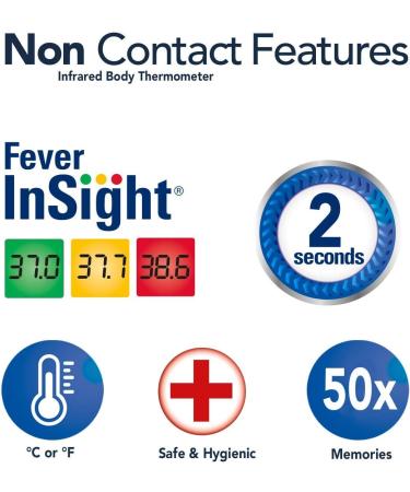 Vicks 3-in-1 Non Contact Infrared Body Thermometer with Fever InSight Colour Coded Display - Buy Online on GoSupps.com