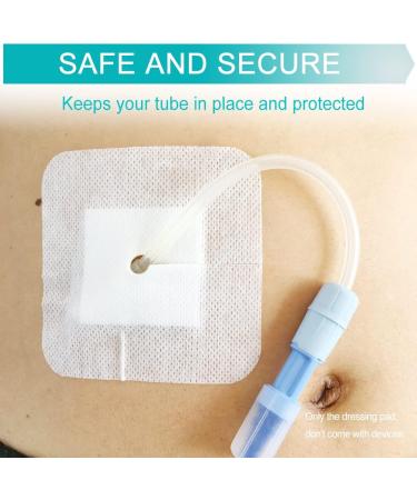 Feeding Tube Adhesive Wound Dressing - 4"x4" Bandage for PEG GJ & Supra-Pubic Incisions | Pack of 10 - Buy Online on GoSupps.com