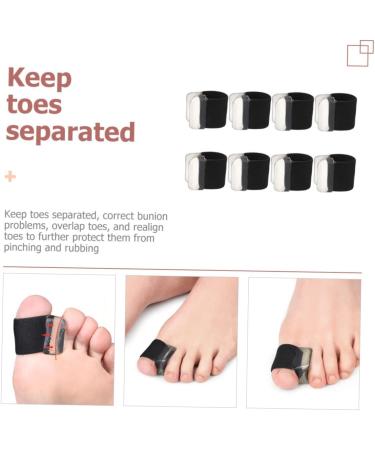 4 Pairs Toe Separator Spacers for Men & Women - Ingrown Toenail Protection | Bunion Relief | Reusable & Straightening - Sebs Black, 2.5x2cm - Buy Online on GoSupps.com