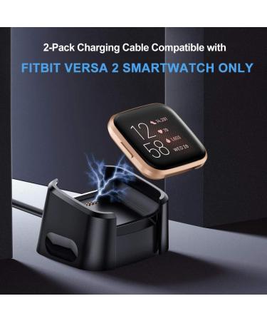 QIBOX Charger Compatible with Fitbit Versa 2 (Not for Versa/Versa Lite) 2-Pack Replacement USB Charging Cable Dock Stand for Versa 2 Health & Fitness Smartwatch 3Ft Sturdy Power Cord - Buy Online on GoSupps.com