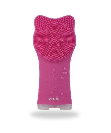 Vraiko Mia Facial cleaning brush waterproof rechargeable facial cleaning brush with soft silicone and adjustable sound vibration for deep cleaning and gentle peeling (pink) - Buy Online on GoSupps.com