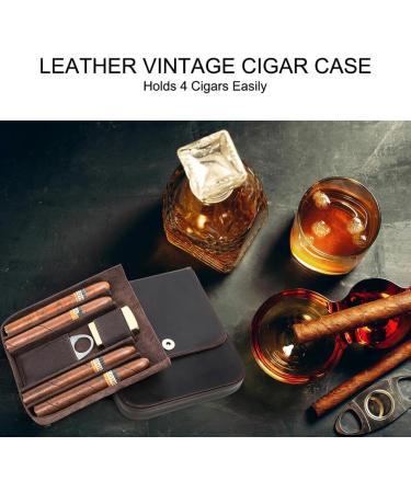 LYGA Real Leather Portable Cigar Humidor Men's Business Cigar Bag Portable Multi-Functional Cigar Bag 4 Cigar Storage Bag. - Buy Online on GoSupps.com