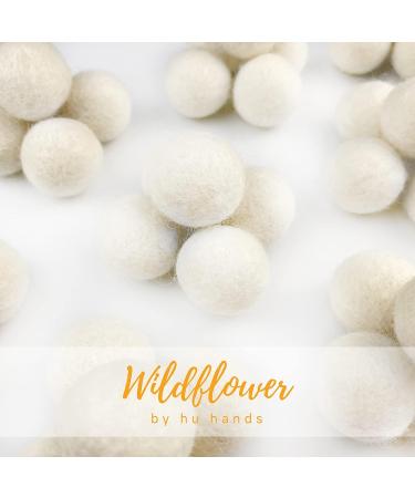 1 Inch White Felt Balls (50 Pack) - Hand Felted Wool Pom Poms for Crafts & Decor - Natural Garland & Party Decorations - Includes Muslin Bag - Buy Online on GoSupps.com