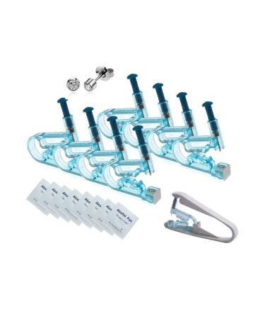 Lishae Ear Piercing Kit, 8 Pcs 4mm Disposable Self Ear Pericings Kit with Ear Studs and 1Pcs Piercing Gun Aid Pierce Kit Tool