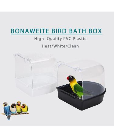Bonaweite Caged Bird Bath Tub for Small Birds - Parakeet, Canary, Budgerigar, Cockatiel - White Birdcage Accessory - Buy Online on GoSupps.com