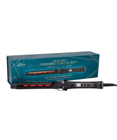 Aria Beauty Salon Pro 1" Infrared Curling Iron Ceramic Barrel Dual Voltage Adjustable up to 430 Degrees