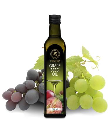 Grape Seed Oil 500ml - Vegan Cooking Oil for Roasting Grilling & Marinades - Italian Food Oil in Glass Bottle - Buy Online on GoSupps.com