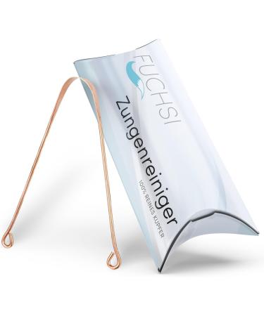 Fuchsi Tongue Cleaner Set - 2 Pure Antibacterial Copper Scrapers | Fight Bad Breath Naturally | Effective Home Remedies - Buy Online on GoSupps.com